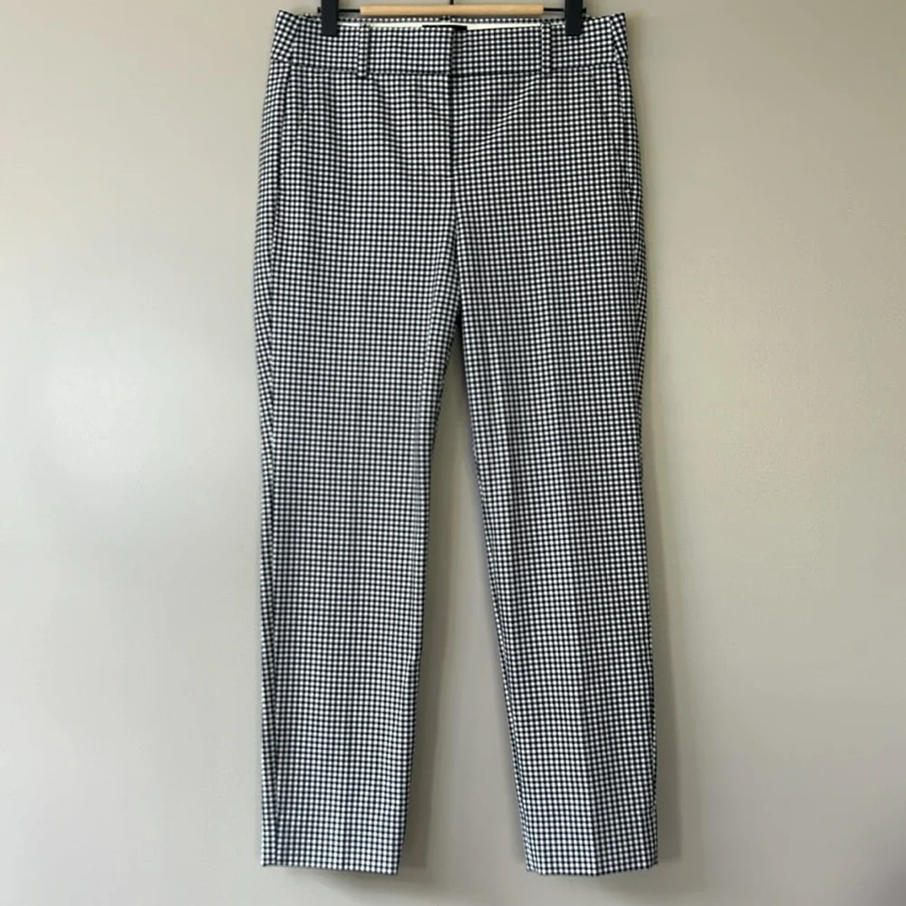 J.‎ Crew Cameron Gingham Pant Size 4 Black White Checks